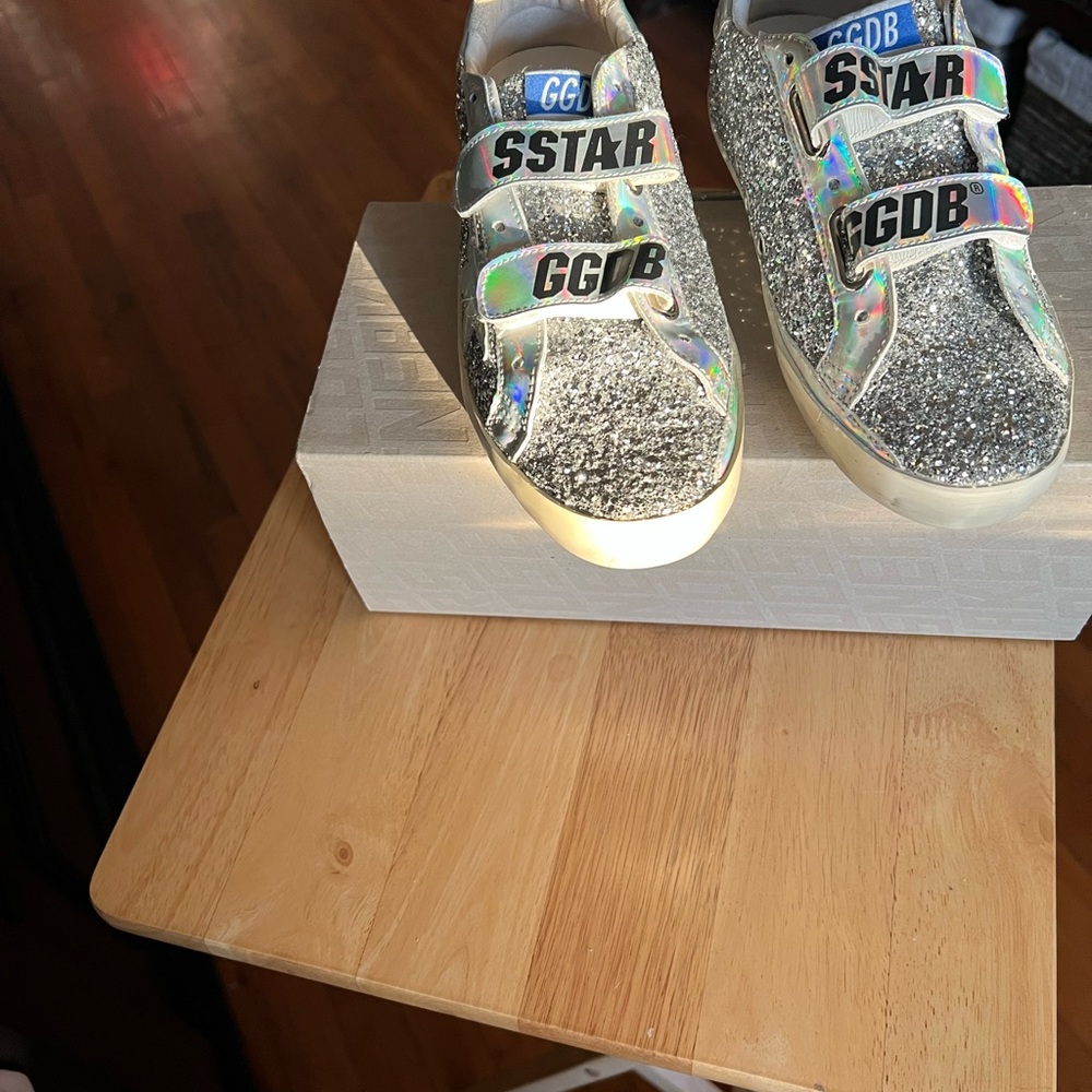 Golden Goose Silver Glitter Sneakers - Picture 2 of 5